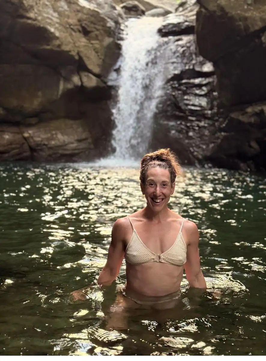 Juliet in a natural waterfall pool